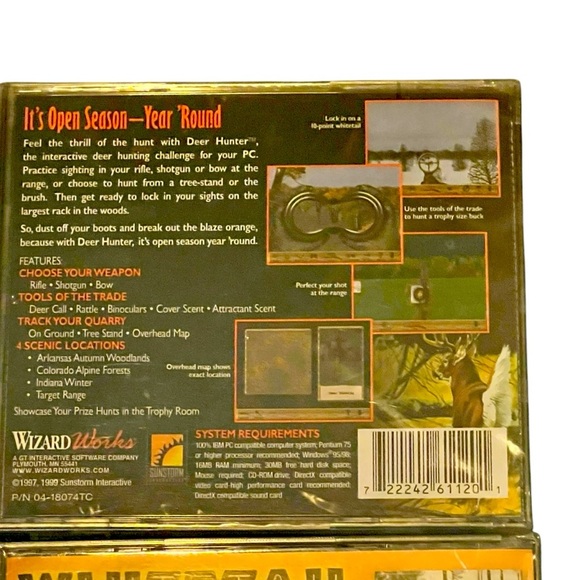 Vintage NWT 3D Hunting Whitetail Fever Deer Hunter Windows 95/98 PC Game Bundle - Picture 8 of 8